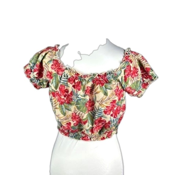American Eagle Tropical Floral Crop Top - Picture 2 of 9